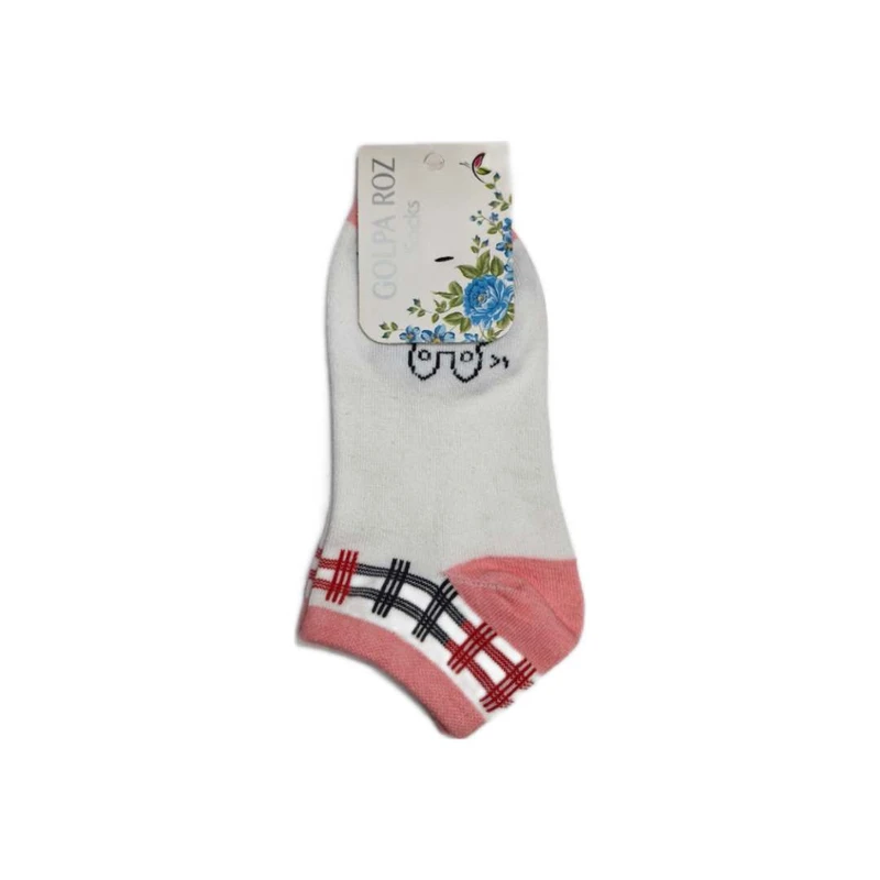 جوراب ساق کوتاه دخترانه گل پا رز کد 610