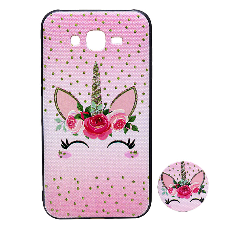 کاور طرح تک شاخ مدل KTP-014 مناسب برای گوشی موبایل سامسونگ Galaxy j7 2015 به همراه پایه نگهدارنده