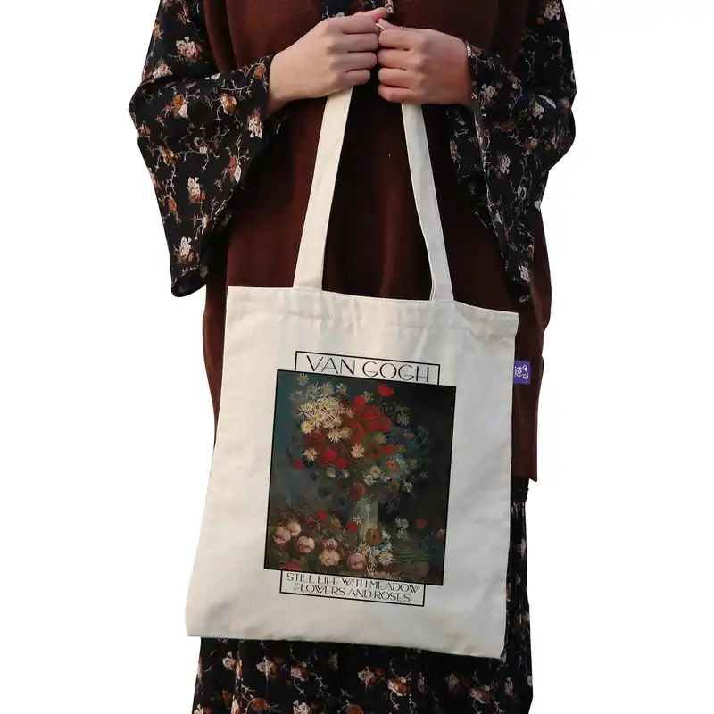 ساک خرید ترمه طراحان ایده مدل طبیعت بی جان از ونگوگ کد 0049 - L