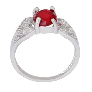 انگشتر نقره زنانه بازرگانی میلادی مدل سنگ کوارتز نگین برلیان بدون ریزش آبکاری رادیوم کد AWR_1355