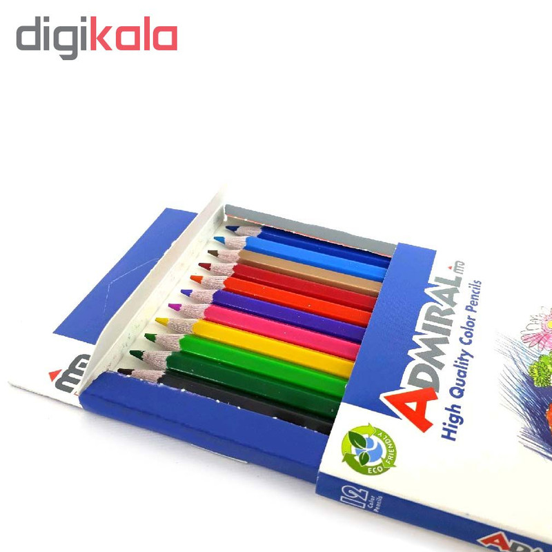 مداد رنگی 12 رنگ آدمیرال کد 761c بسته 6 عددی
