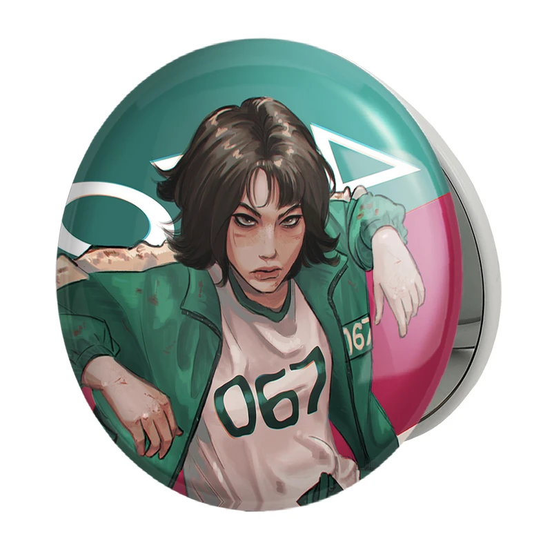 آینه جیبی خندالو طرح کانگ سه بیوک بازی مرکب Squid Game مدل تاشو کد 10807 