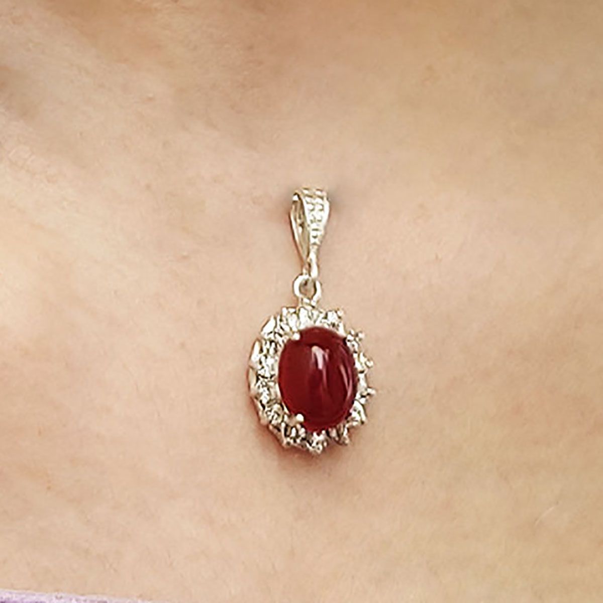 آویز گردنبند نقره زنانه سلین کالا مدل عقیق ce-p-aghigh -  - 4