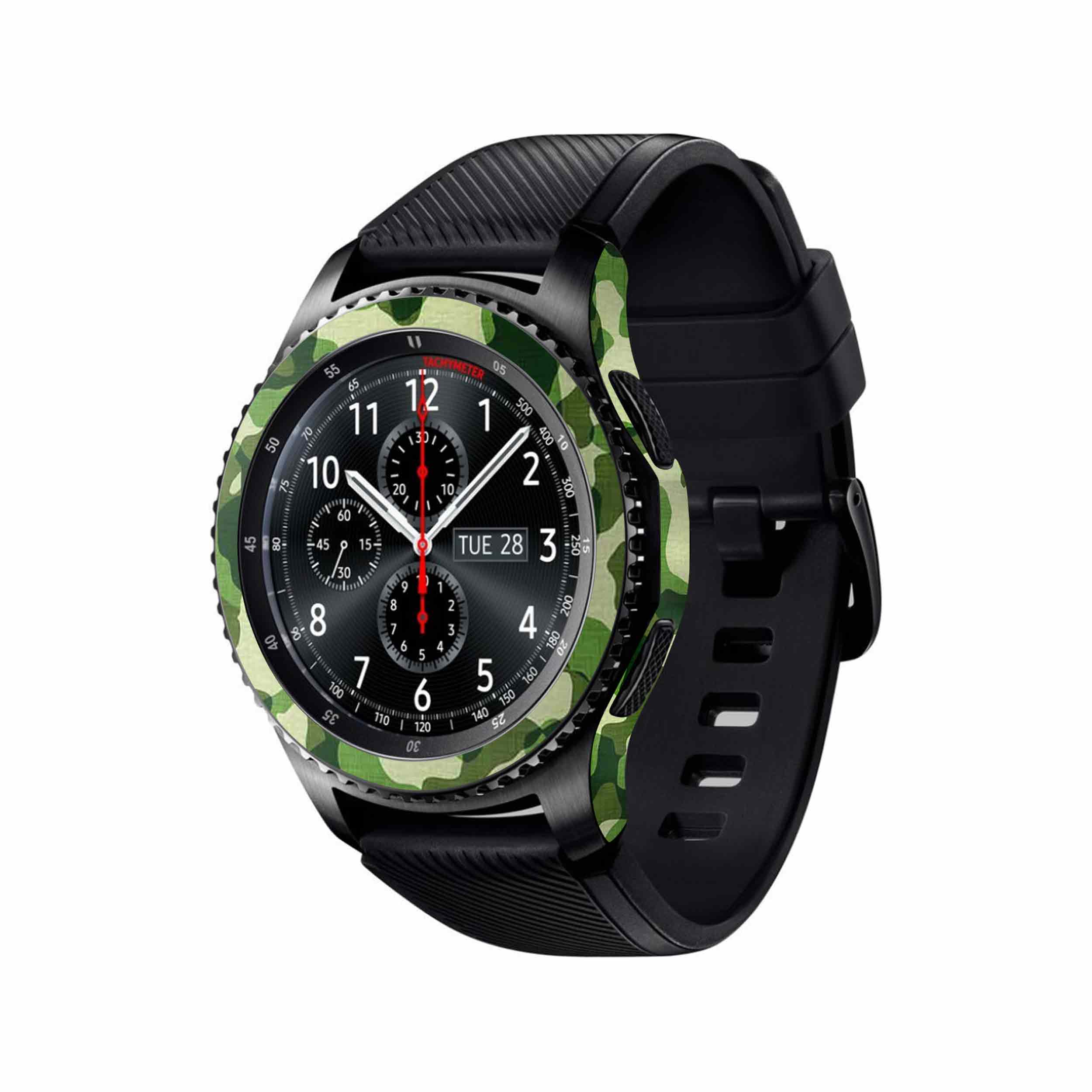 برچسب ماهوت طرح Army-Green-2 مناسب برای ساعت هوشمند سامسونگ Galaxy Gear S3 Frontier