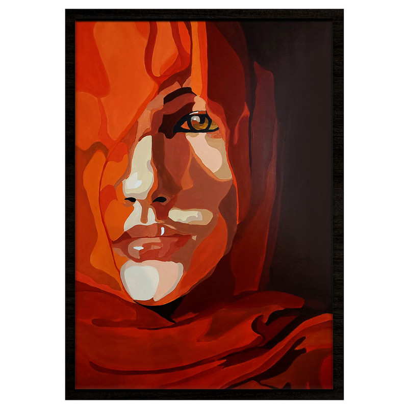 تابلو نقاشی اکریلیک مدل دختر صحرا