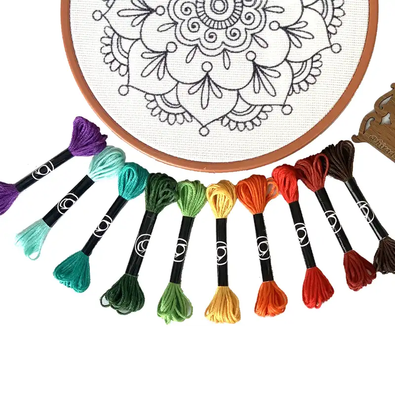 بسته آموزش گلدوزی مدل ماندالا خورشید مجموعه 18 عددی