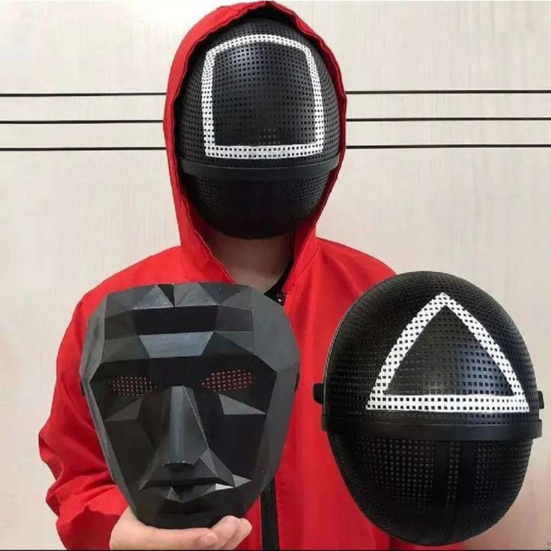 ماسک ایفای نقش مدل اسکویید گیم مجموعه 4 عددی