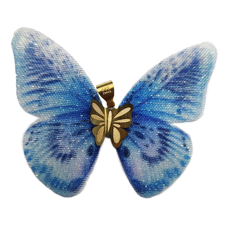 آویز گردنبند طلا 18 عیار زنانه وی وی گلد گالری مدل پروانه ای کد S2253