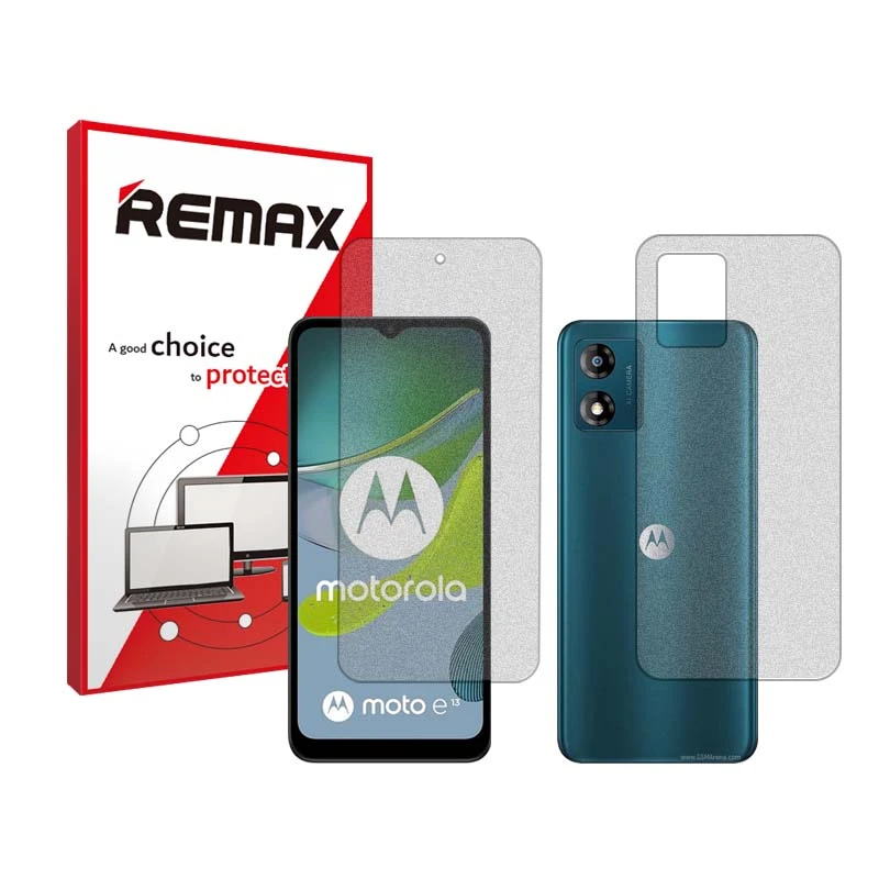 محافظ صفحه نمایش مات ریمکس مدل HyMTT مناسب برای گوشی موبایل موتورولا Moto E13 به همراه محافظ پشت گوشی