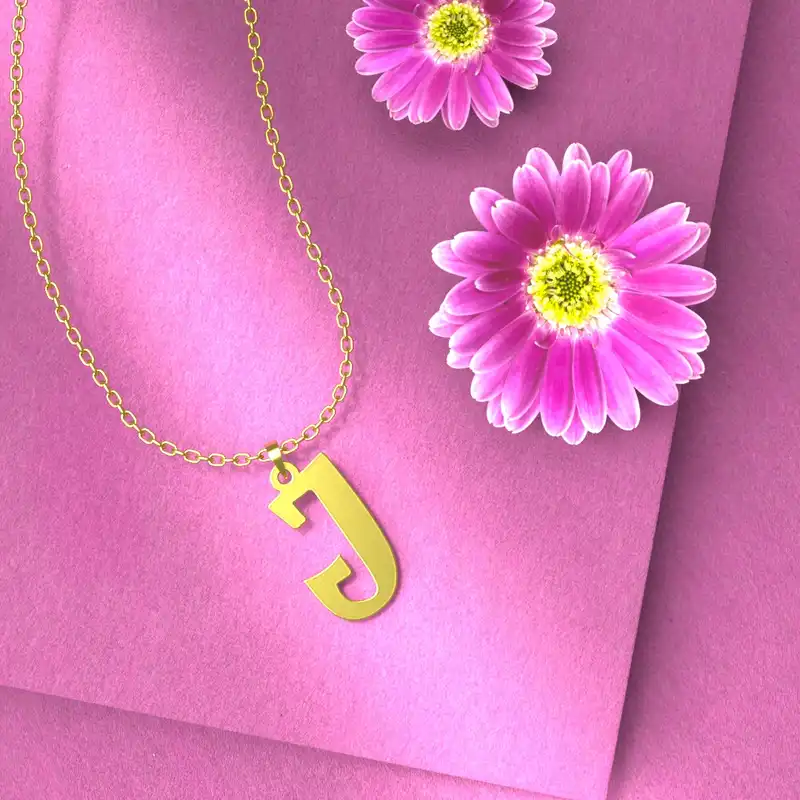 گردنبند طلا 18 عیار زنانه مدوپد مدل حرف J کد H3-1-1023