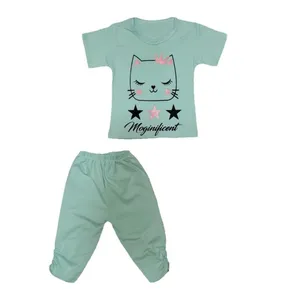 ست تی شرت و شلوارک دخترانه مدل کیتی 0009