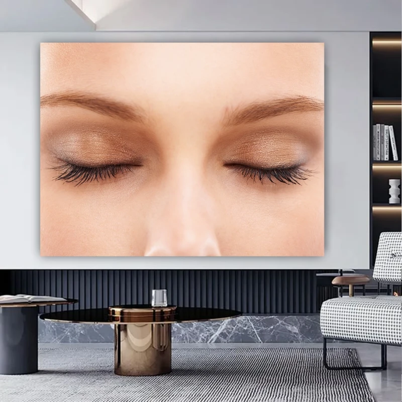 پوستر پارچه ای طرح مخمل  انتزاعی صورت مدل جزئیات چشم کد FP106702