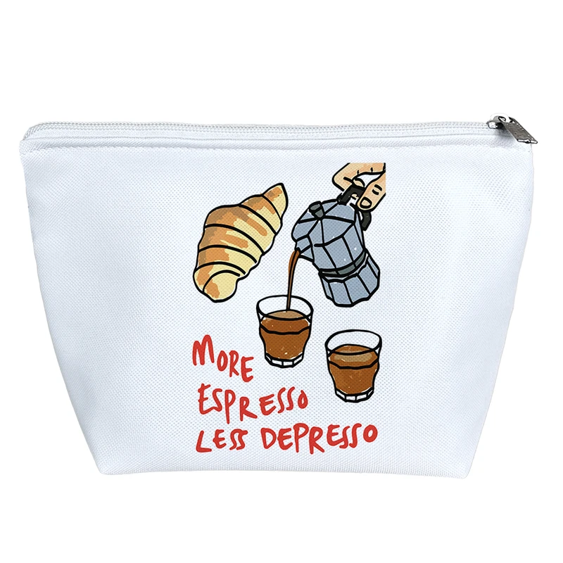 کیف لوازم آرایش دخترانه خندالو مدل اسپرسو بیشتر دپرسی کمتر کد 9407