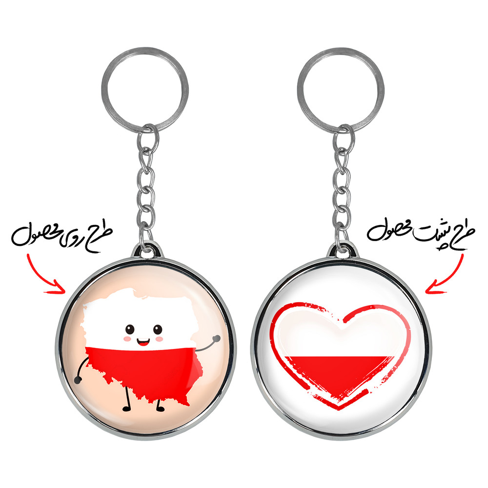 جاکلیدی خندالو طرح پرچم لهستان مدل دوطرفه کد 2049420493