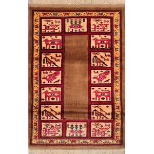 فرش دستبافت یک و نیم متری طرح کف ساده کد AA265