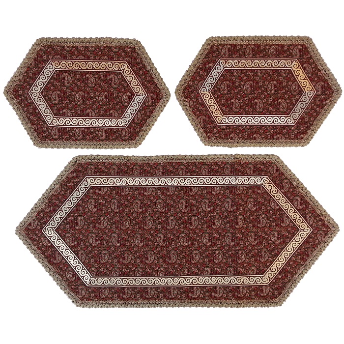 ست 3 تکه رومیزی ترمه کد TRSETE33