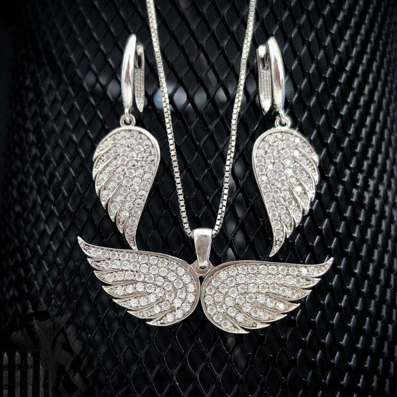 نیم ست نقره زنانه مدل بال فرشته BARF12