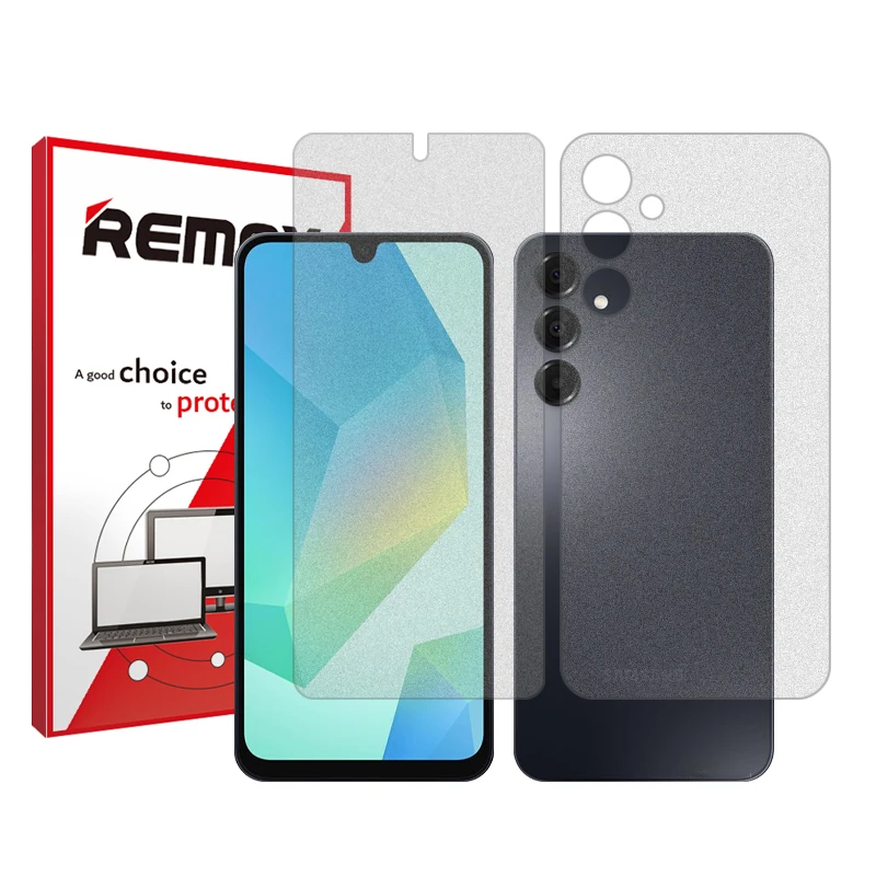 محافظ صفحه نمایش مات ریمکس مدل Resistant مناسب برای گوشی موبایل سامسونگ Galaxy A16 4G به همراه محافظ پشت گوشی