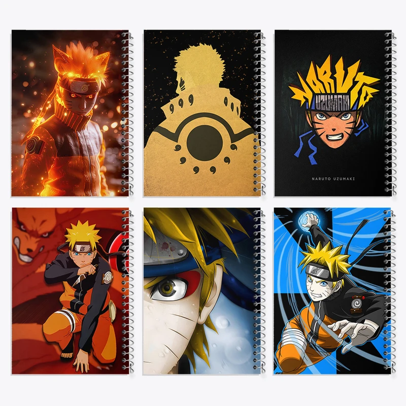 دفتر نقاشی 50 برگ خندالو طرح انیمه ناروتو کد 664 مجموعه 6 عددی