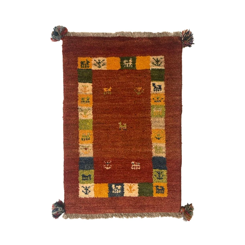  گبه دستباف نیم متری مدل بافت قشقای شیراز کد NKP-sgp41