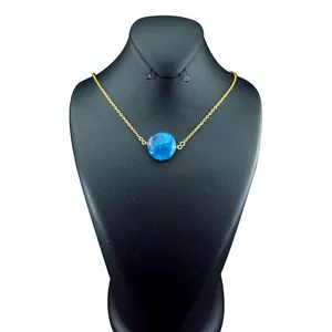 گردنبند زنانه مدل سنگ کوارتز یخی کد 90