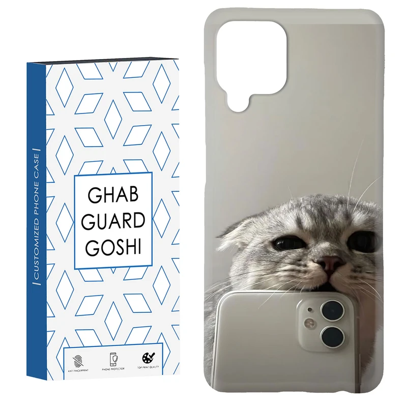 کاور قاب گارد گوشی طرح گربه سلفی کد Dimo-206 مناسب برای گوشی موبایل سامسونگ Galaxy A12 / M12