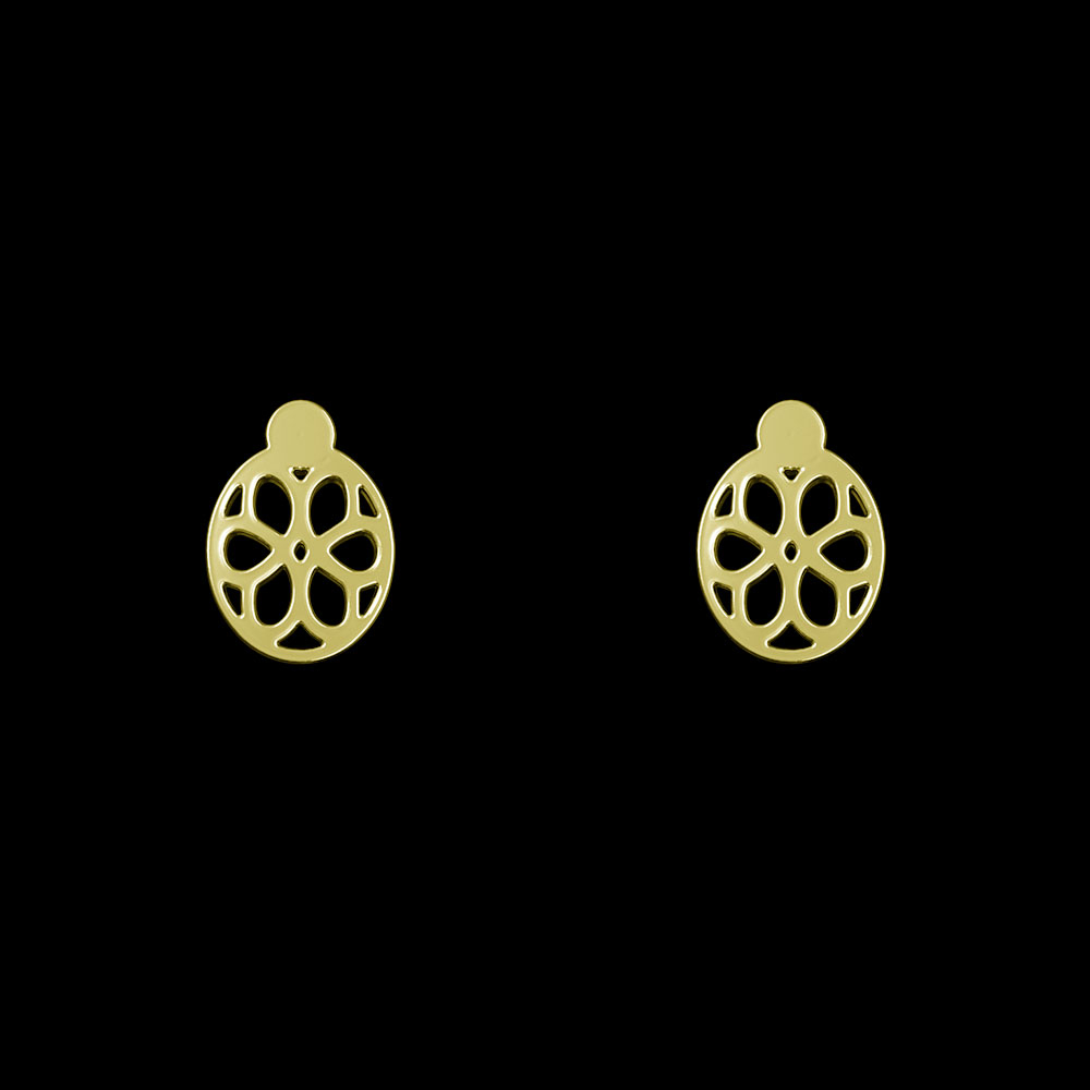 گوشواره طلا 18 عیار زنانه مدوپد مدل گل کد GA1-10326