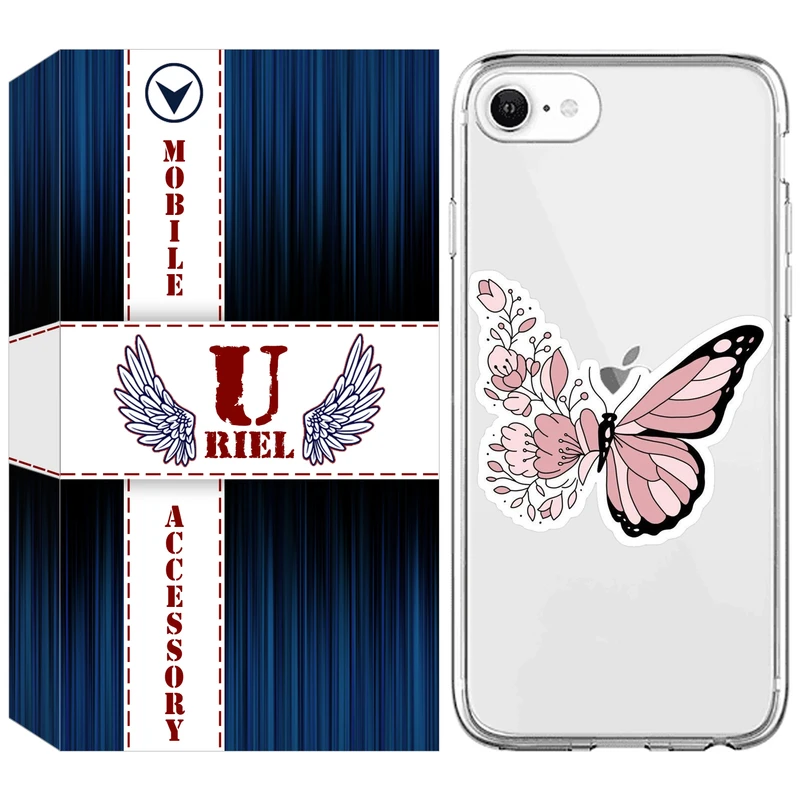 کاور یوریل مدل Clear کد 98 طرح پروانه مناسب برای گوشی موبایل اپل iPhone 7 / 8 / SE 2020 / SE 2022