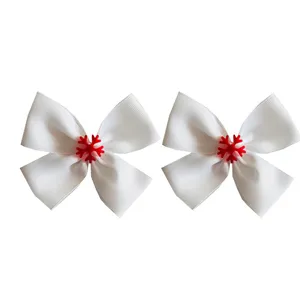 گیره مو دست ساز مدل کریسمس طرح برف بسته 2 عددی