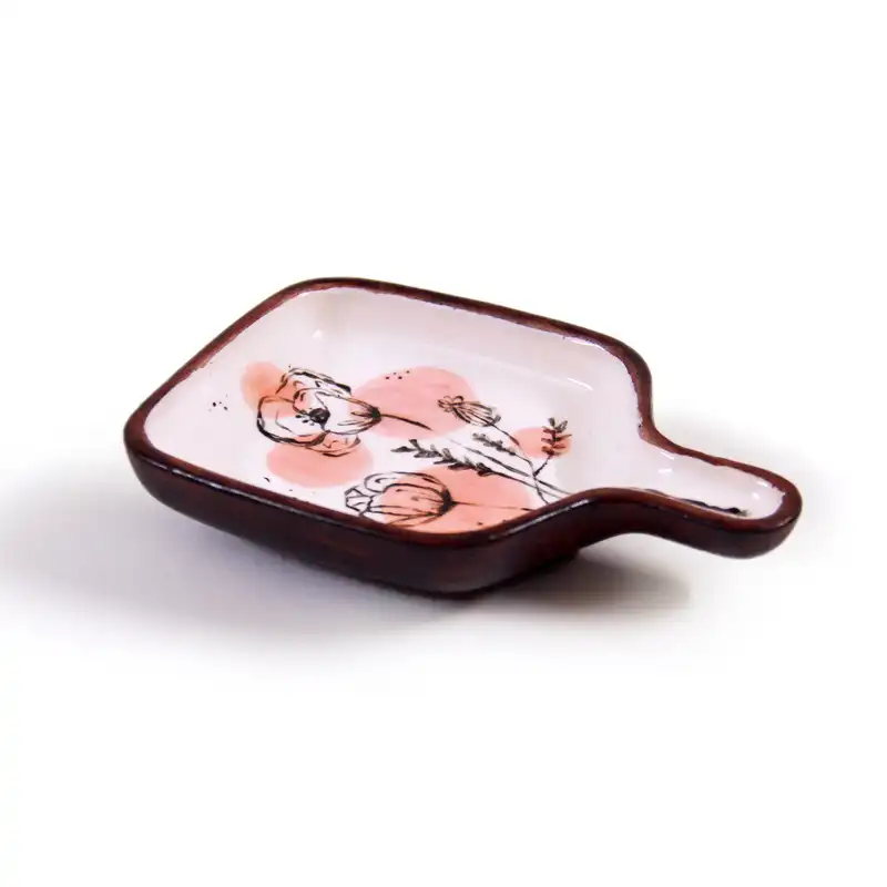 شیرینی خوری سرامیکی مدل گلدار کد SE 09