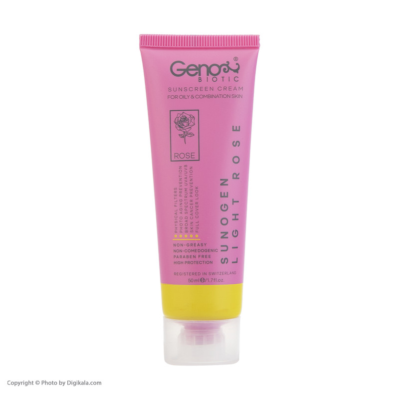کرم ضد آفتاب ژنوبایوتیک مدل 2 Light Rose حجم 50 میلی لیتر