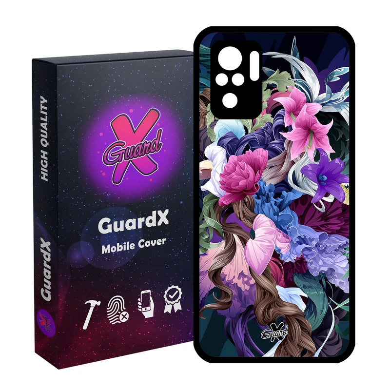 کاور گارد ایکس طرح Flower مدل Glass10172 مناسب برای گوشی موبایل شیائومی Redmi Note 10 4G / Note 10S