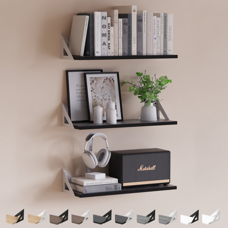 شلف دیواری دینیال مدل p.s مثلثی کد DN4015 مجموعه سه عددی