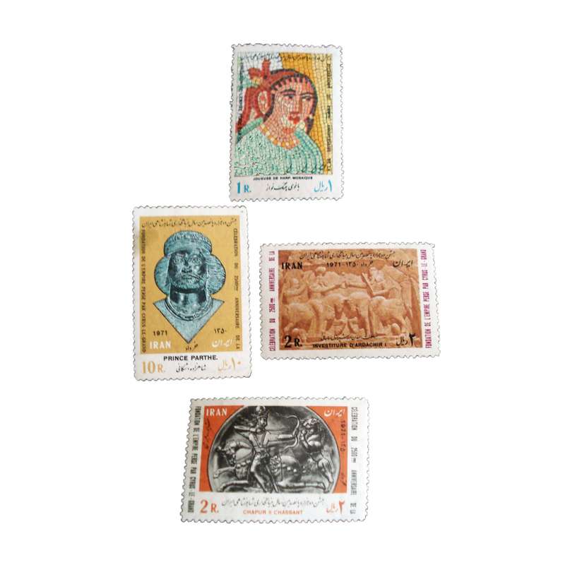 تمبر یادگاری مدل پادشاه اشکانی کد IR1002 مجموعه 4 عددی