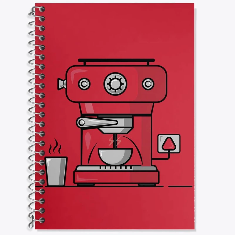 دفتر زبان 50 برگ خندالو مدل سه خط طرح دستگاه قهوه ساز کد 27622