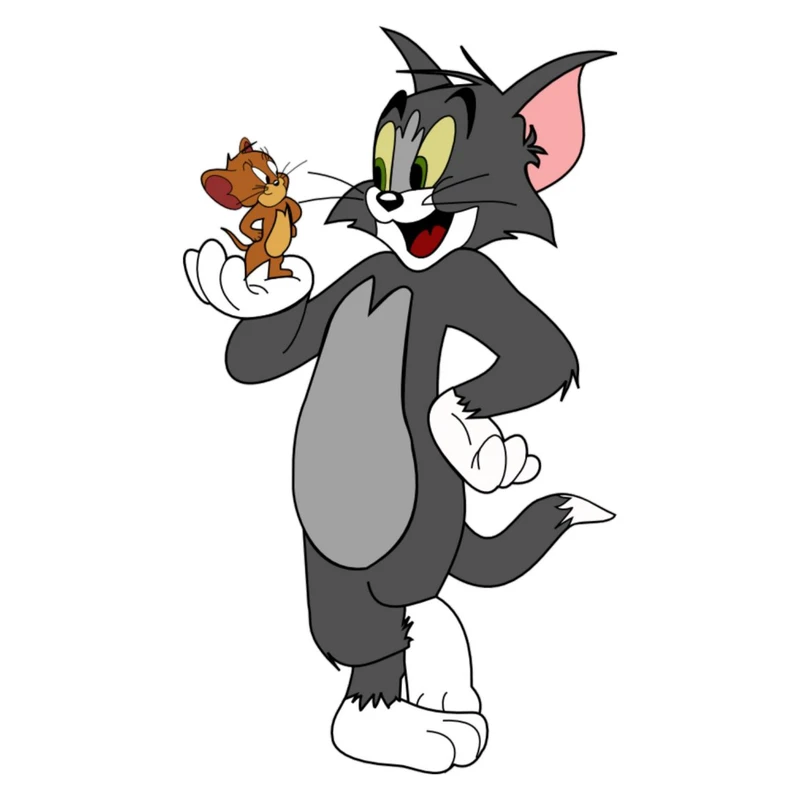 استیکر پارچه و لباس پاد آفرین مدل کارتونی تام و جری موش و گربه بامزه جذاب کد 1569