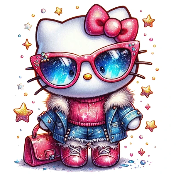   استیکر پارچه و لباس پاد آفرین طرح کیتی کد 2102