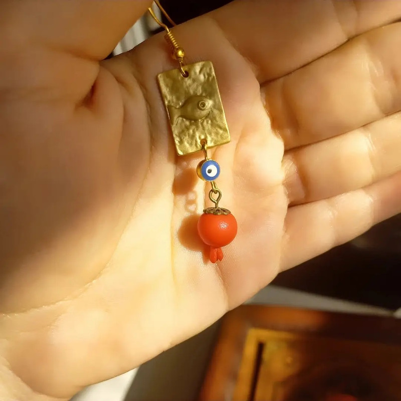 گوشواره دخترانه طرح انار مدل CO-46 گوشواره دخترانه طرح انار مدل CO-46