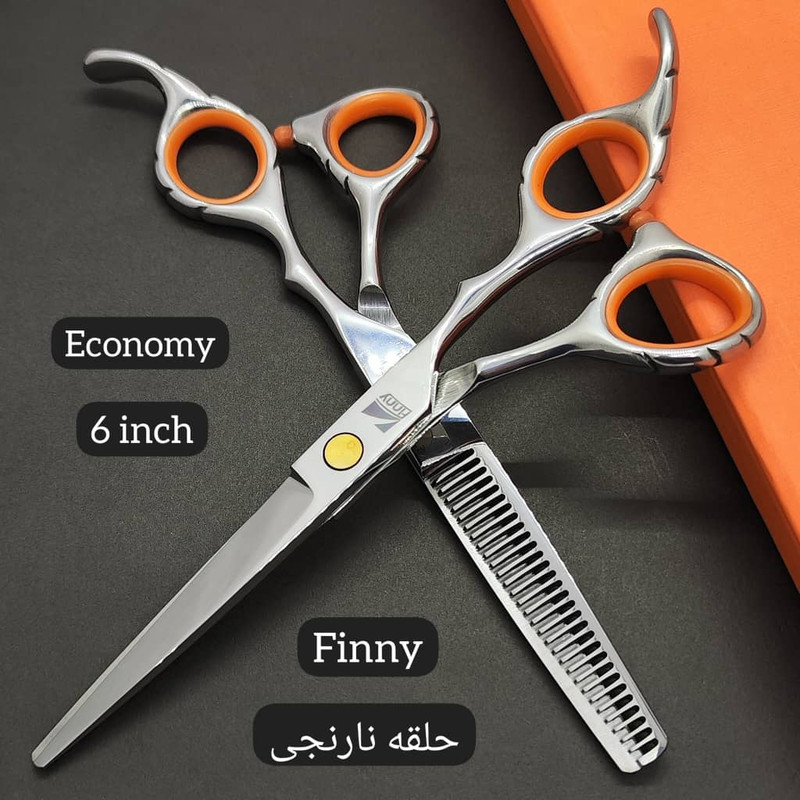 قیچی آرایشگاهی فینی مدل ALENZO به همراه قیچی پیتاژ قیچی آرایشگاهی فینی مدل ALENZO به همراه قیچی پیتاژ