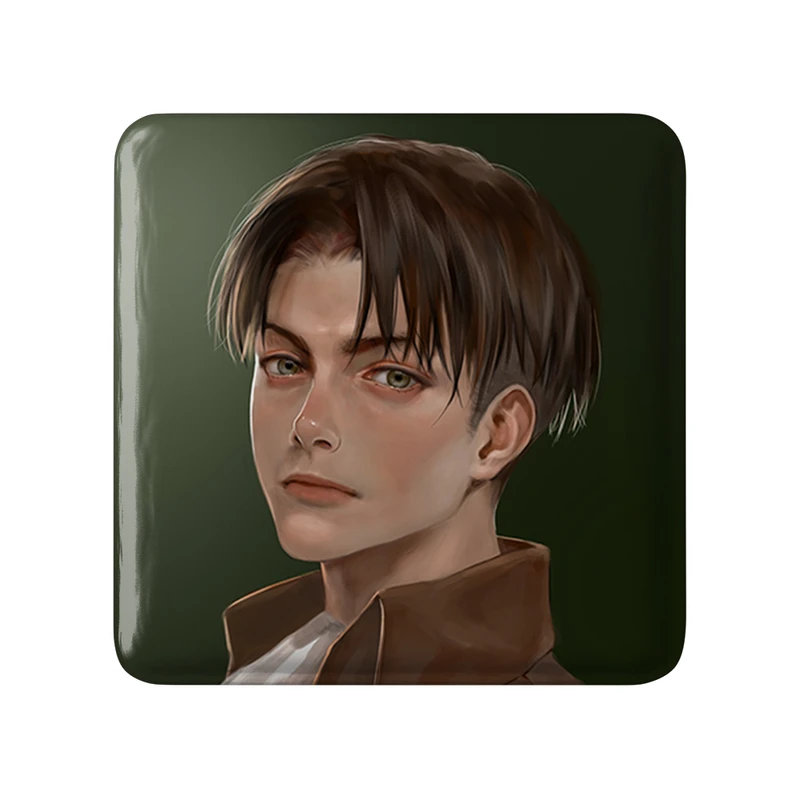 مگنت خندالو طرح لیوای انیمه اتک آن تایتان Attack on Titan  مدل مربعی کد 18510