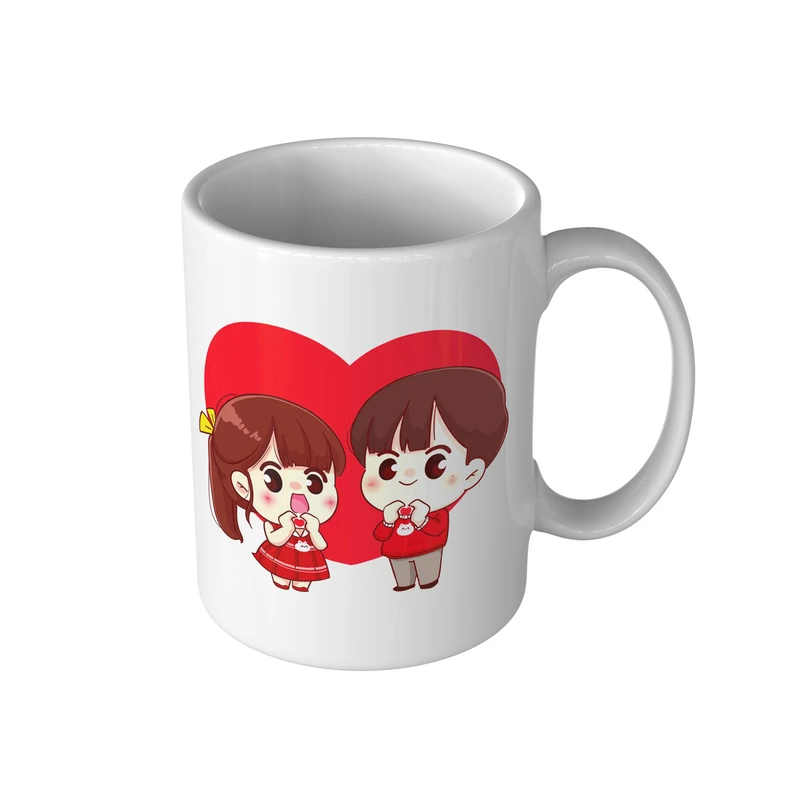 ماگ مدل MG2004 طرح عشق قلب دوست داشتن دختر و پسر