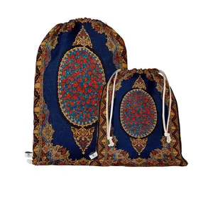 نظم دهنده سفری مدوپد طرح قالی ترنجی طره‌دار مدل C-Ghom160 بسته 2 عددی