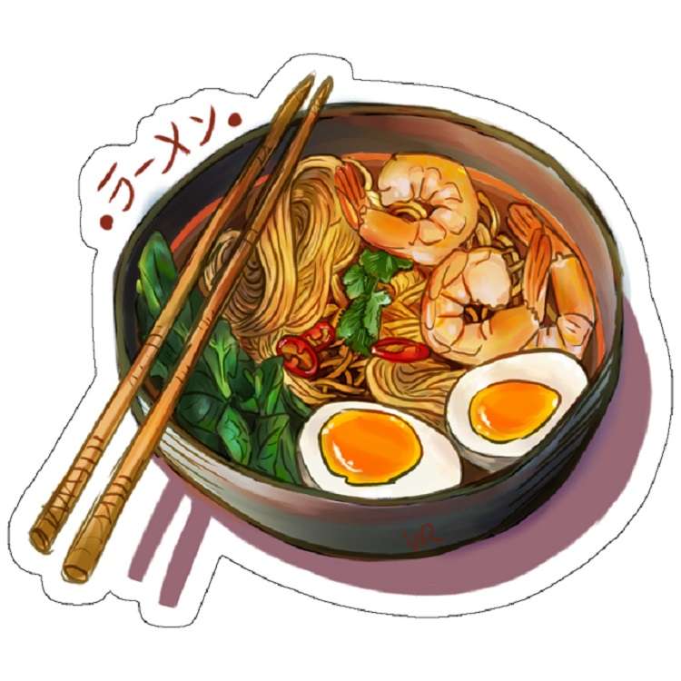 استیکر لپ تاپ مدل Japanses Ramen Noodles Bowl