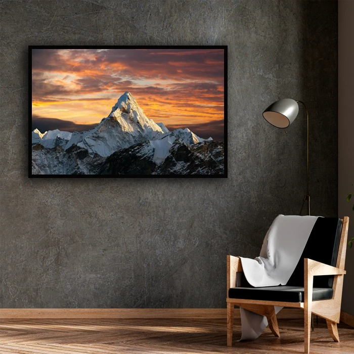 تابلو بکلیت طرح منظره کوهستان برفی مدل B-D1403