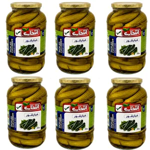 خیارشور سرکه‌ای، نمکی انتخاب - 1500 گرم بسته 6 عددی