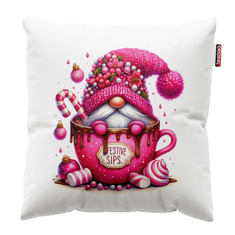 کوسن پاد آفرین مدل کریسمس طرح بابانوئل کاج گوزن آدم برفی کد PK302576 سایز 30*30 سانتی متر