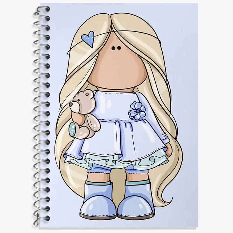 دفتر زبان 50 برگ خندالو مدل سه خط طرح دخترانه کودکانه کد N1812