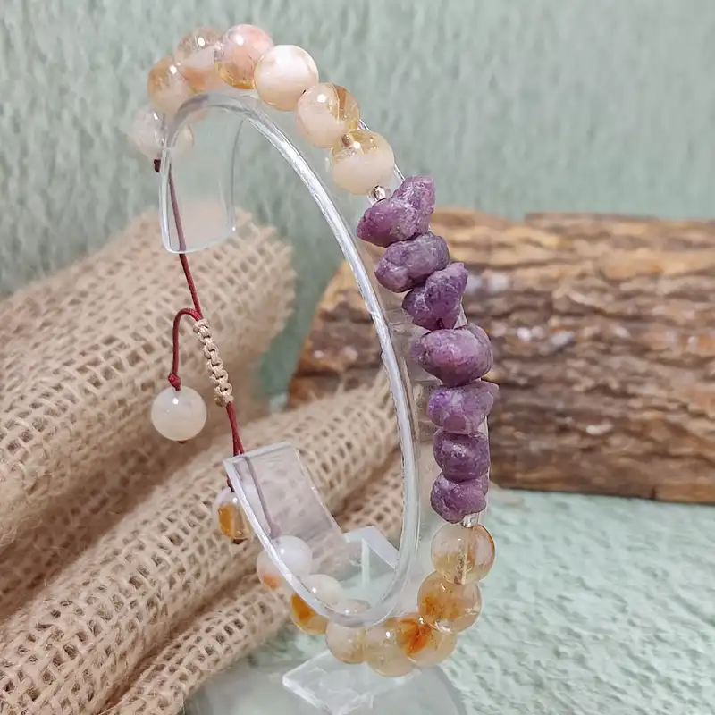 دستبند مدل یاقوت و سیترین طبیعی 844