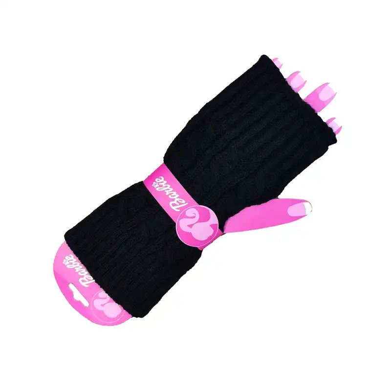 دستکش بافتنی زنانه مدل انگشتی رنگ مشکی