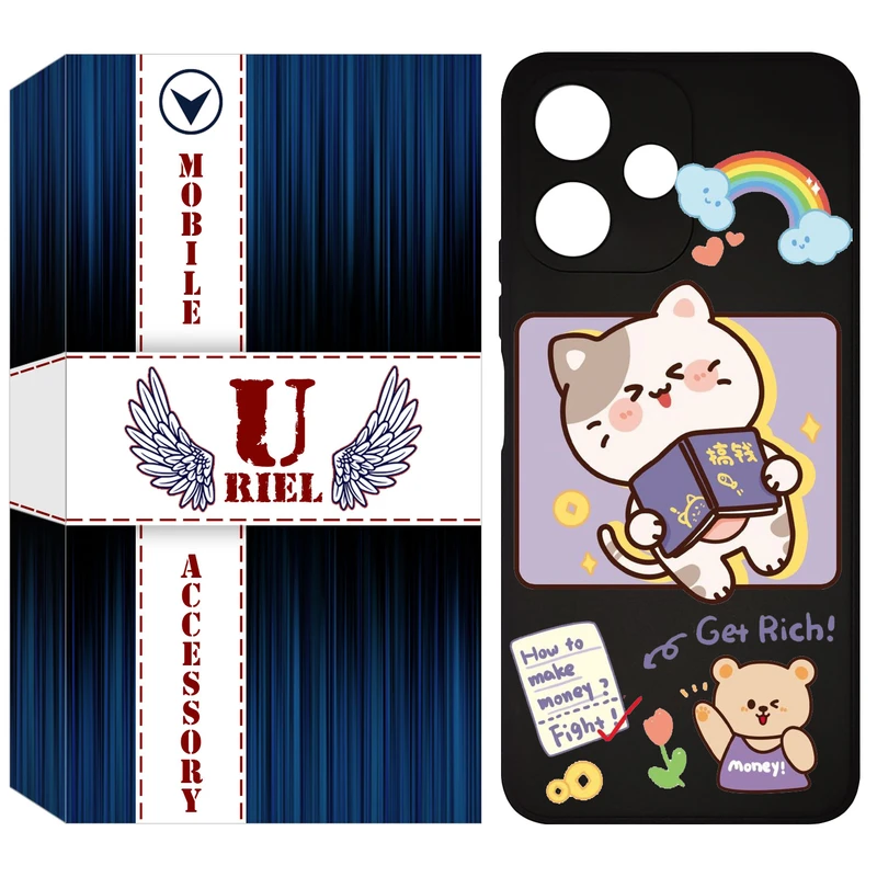 کاور یوریل مدل KSH کد 12 طرح گربه مناسب برای گوشی موبایل شیائومی Poco M6 Pro 5G